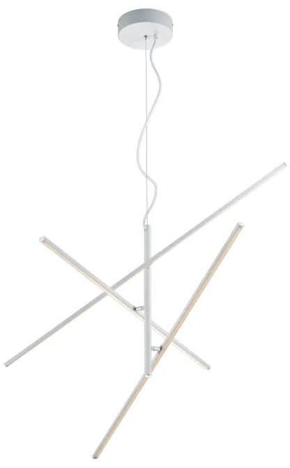 Lampadario LED moderno Tiriac bianco, luce calda 950 lumen