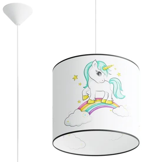 Sollux SL.1412 - Lampadario a sospensione per bambini UNICORN 1xE27/15W/230V diametro 30 cm