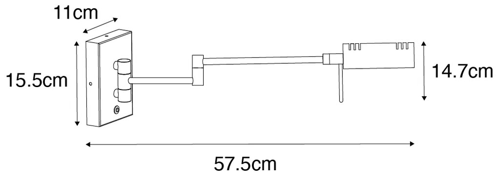 Applique da parete di design in acciaio con LED dimmerabile - Notia