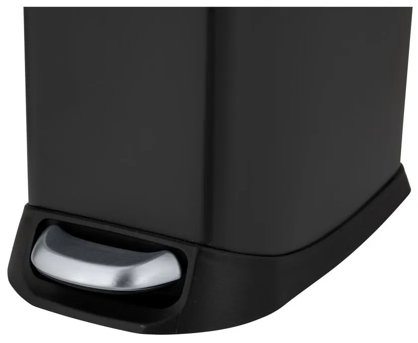 Cestino per la spazzatura nero opaco in acciaio con pedale 12 l Design – Wenko