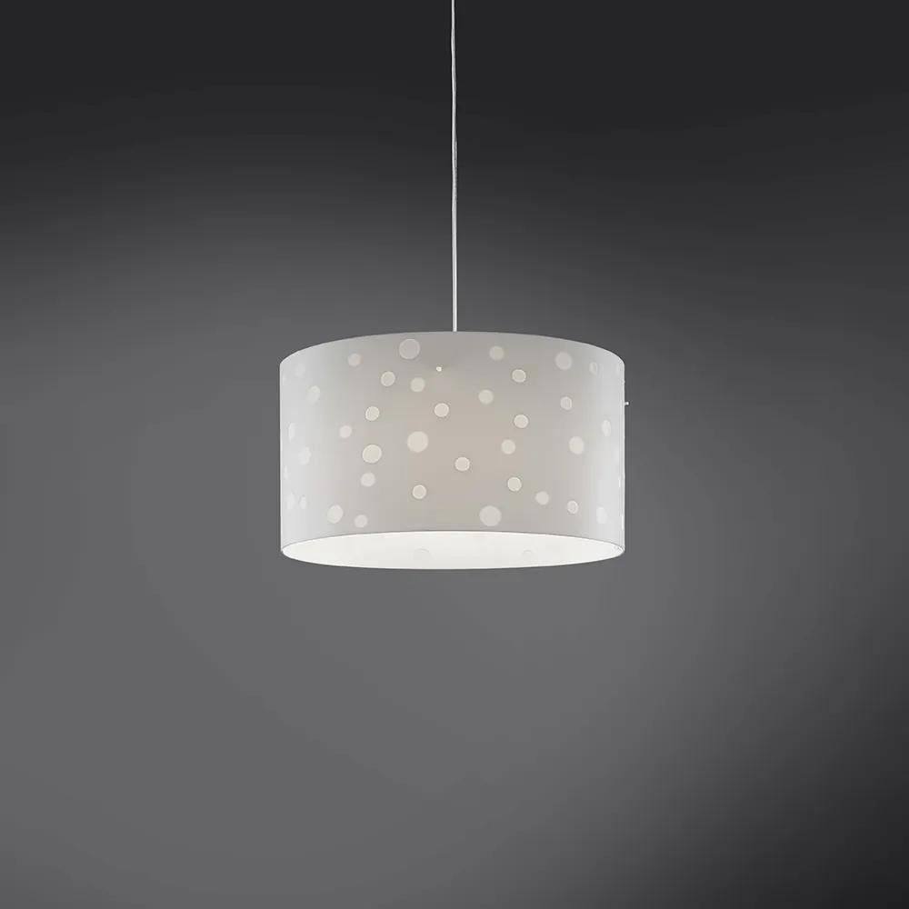 Sospensione Moderna A 1 Luce Pois Xxl In Polilux Bicolor Bianco Made In Italy