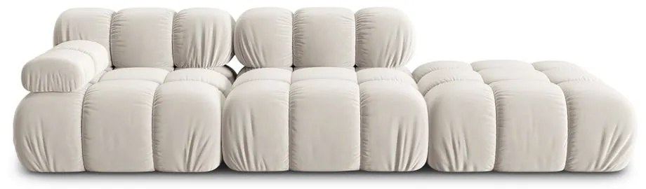 Divano componibile beige con rivestimento in velluto 282 cm Bellis – Micadoni