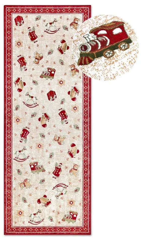 Passatoia rossa natalizia in cotone 80x200 cm Toy's Delight Red Christmas - Villeroy&amp;Boch