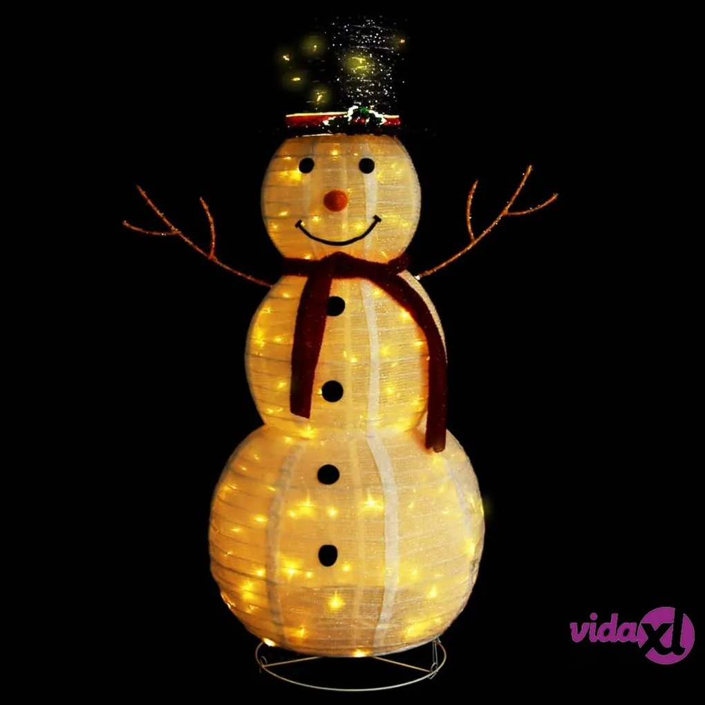 vidaXL Figura Natalizia Pupazzo di Neve a LED Tessuto Pregiato 120 cm