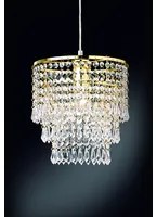 Lampada Sospensione Interno Classica Strass Tonda Ottone Orient GD Trio