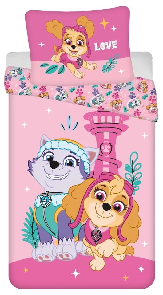 Biancheria da letto per bambini in microfibra per letto singolo 140x200 cm Paw Patrol – Jerry Fabrics