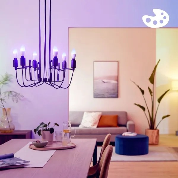 Set da 3 lampadine LED RGB dimmerabili Philips SMART C37 E14/4,9W/230V 2200-6500K