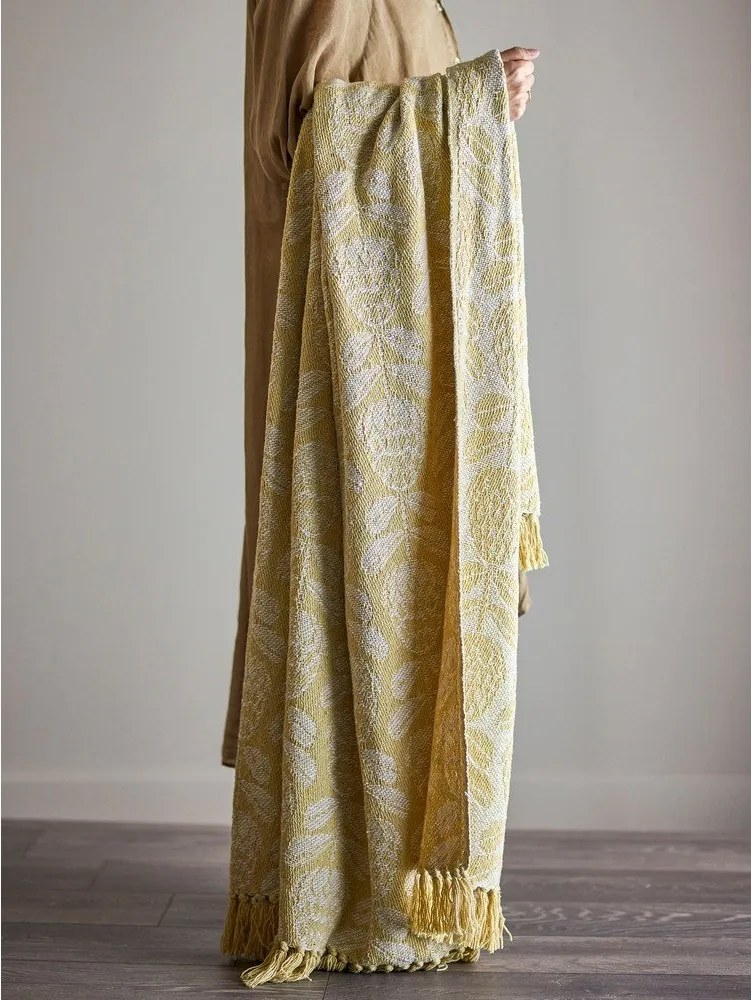 Coperta gialla in misto cotone 130x155 cm Pratello – Bloomingville