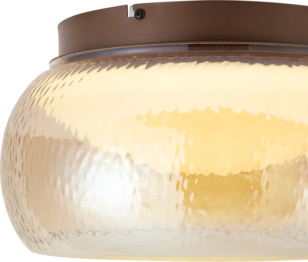 Plafoniera Art Déco marrone con vetro ambrato con LED integrato dimmerabile a 3 fasi - THIMBLE