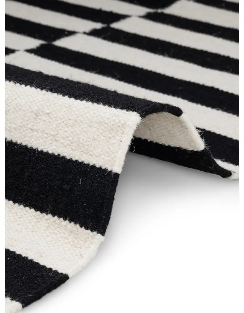 Tappeto bianco e nero in lana reversibile/tessuto a mano 120x180 cm Donna – Hanse Home