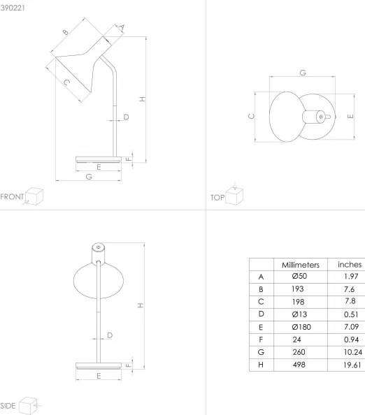 Eglo 390221 - Lampada da tavolo MORESCANA 1xE27/28W/230V nero