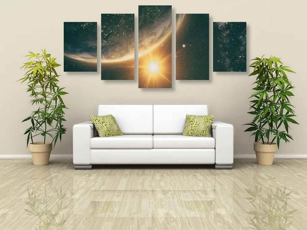 Quadri 5 pezzi – Vista dallo spazio