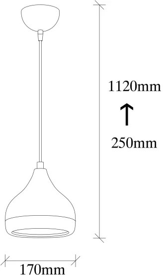Lampadario a sospensione con filo YILDO 1xE27/40W/230V bianco/nero