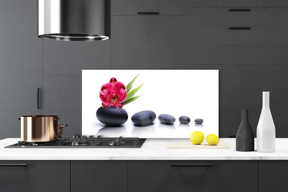 Pannello cucina paraschizzi Opera d'arte del fiore dell'orchidea 100x50 cm