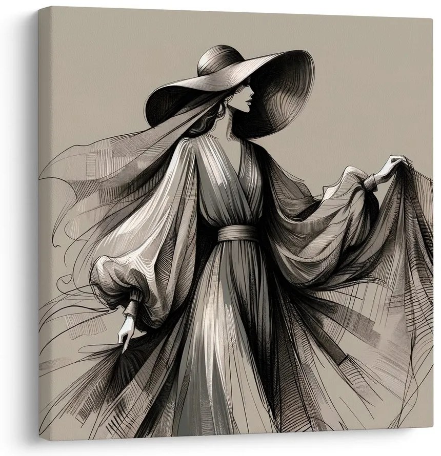 Quadro su tela – Donna in abito fluente