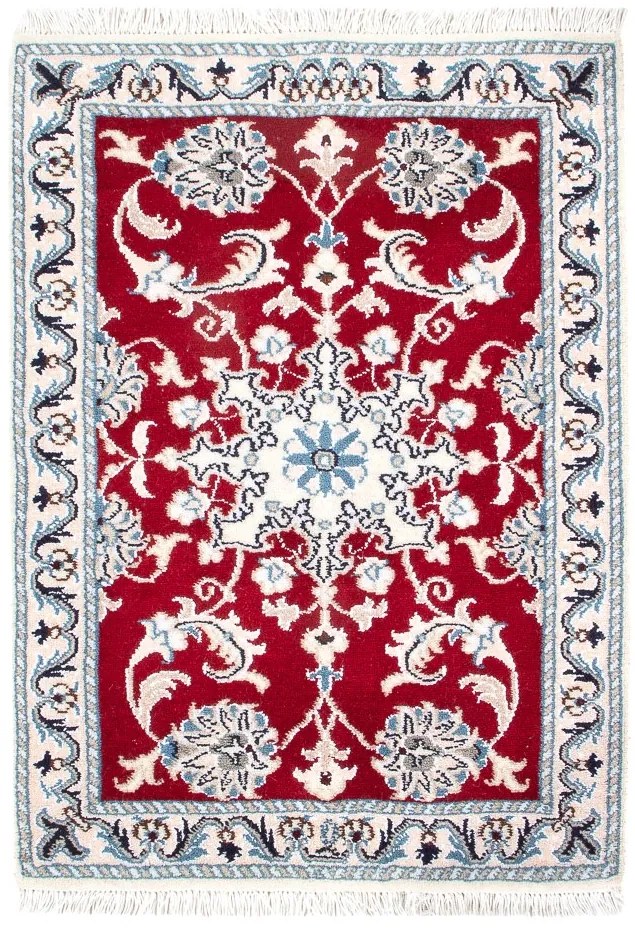 Nain Tappeto persiano 90 x 60 Rosso (Iran) Annodato A Mano