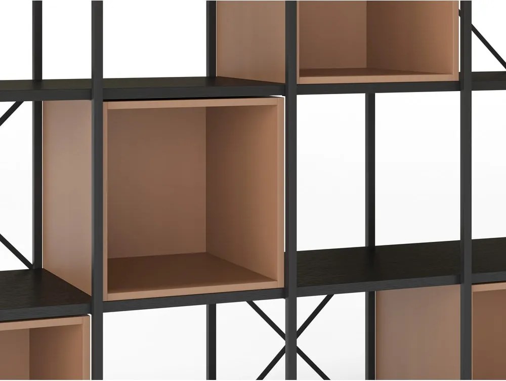 Libreria in nero e mattone 140x179 cm Anya - Marckeric