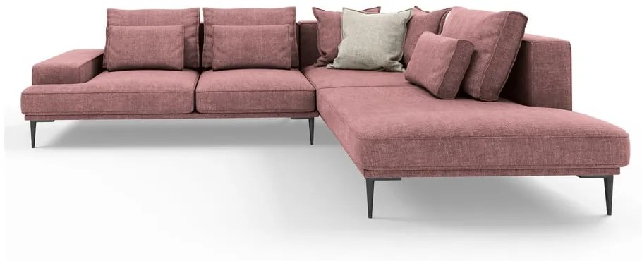 Divano letto angolare rosa, angolo destro Liege - Interieurs 86
