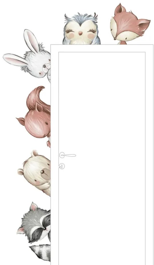 Stickers murali - Animali della foresta intorno alla porta | Inspio