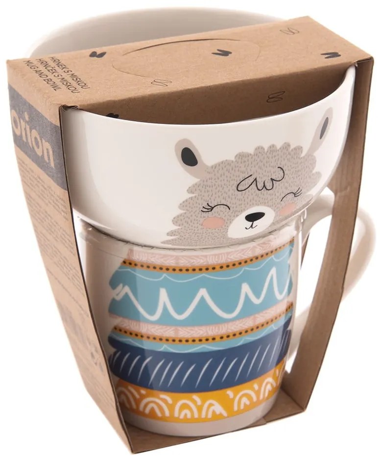 Set di tazza e ciotola in porcellana 2 pezzi 350 ml - Orion