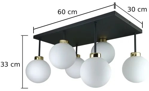 Lampadario a plafone DEA 6xE14/60W/230V nero/oro/bianco