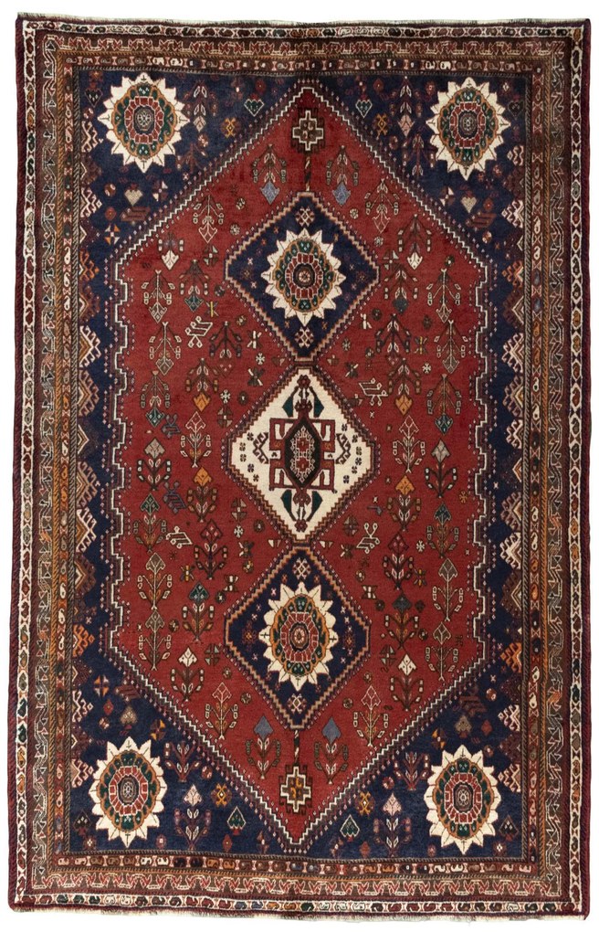 Shiraz Tappeto persiano 170x270 Rosso (Iran) Annodato A Mano