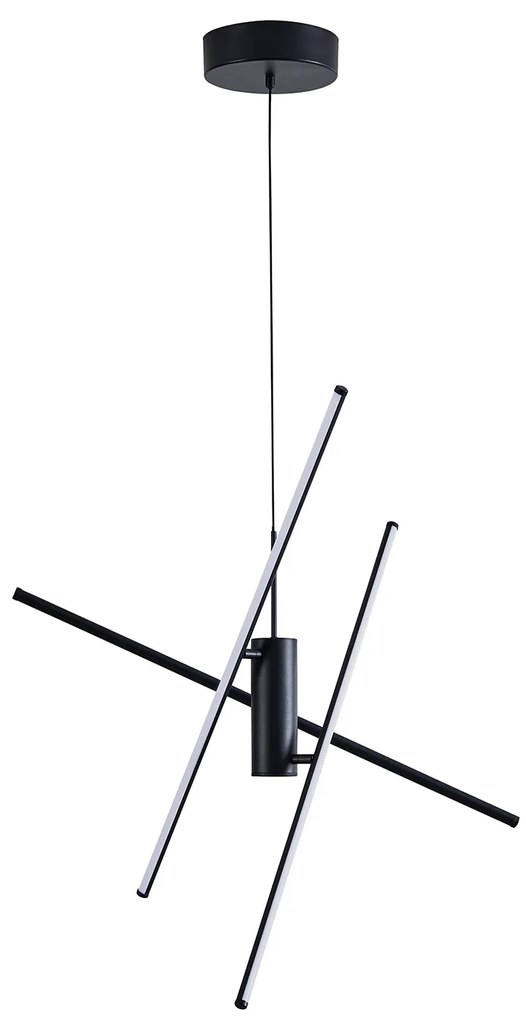 Lampadario A Sospensione Moderno Salitre Alluminio Nero 1 Luce Led 29W 4000Lm
