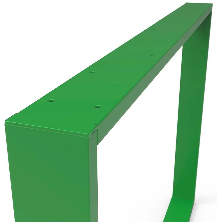 Gamba per mobili rettangolare STEELMI Tube in acciaio verde lucido L 98 x P 8 x H 71 cm