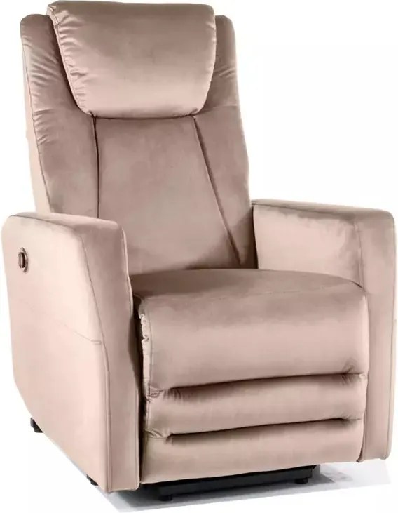 Poltrona reclinabile elettrica Adonis in velluto Bluvel 40 - colore beige