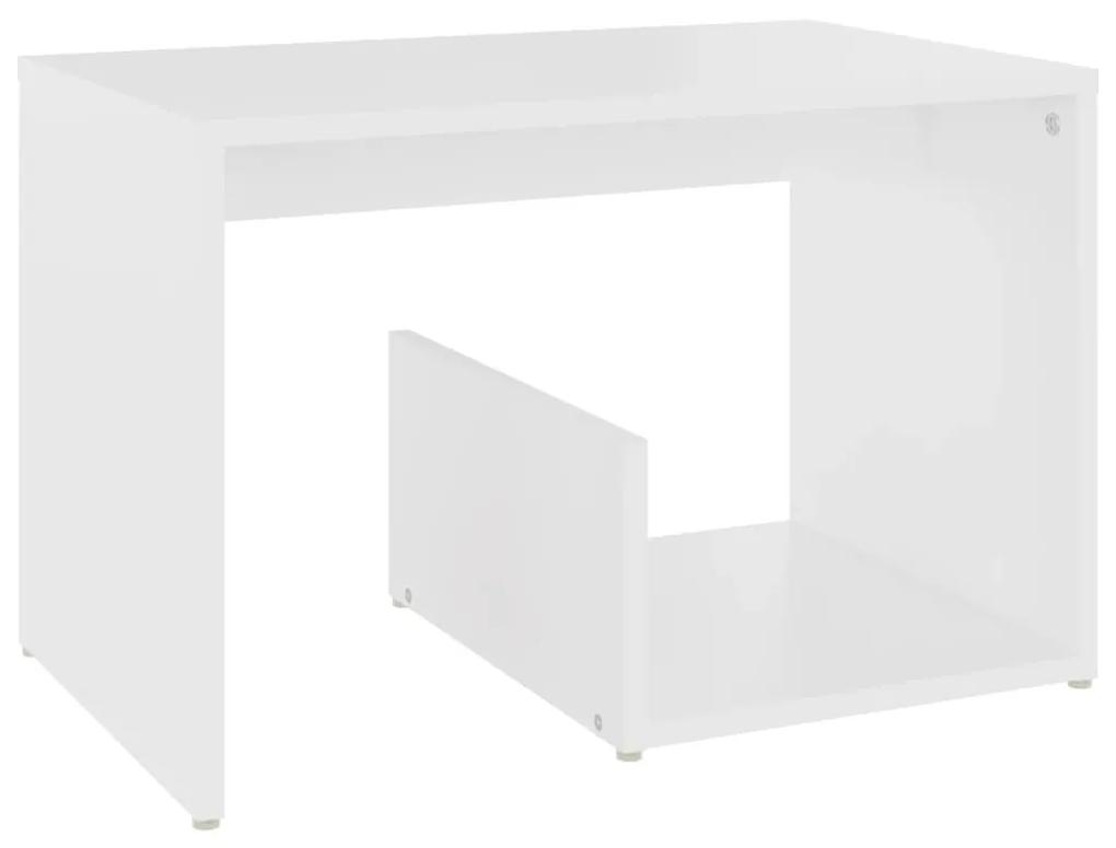 Tavolino bianco 59x36x38 cm in legno multistrato