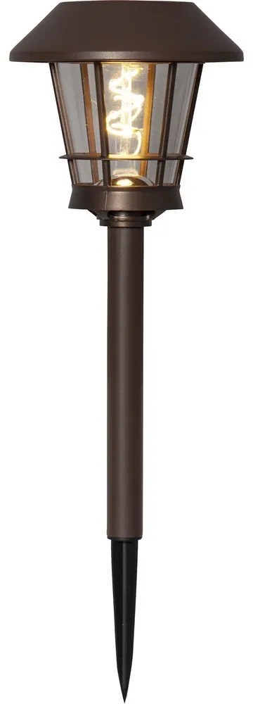 Apparecchio solare a LED per esterni di colore marrone, altezza 35 cm Fergus - Star Trading