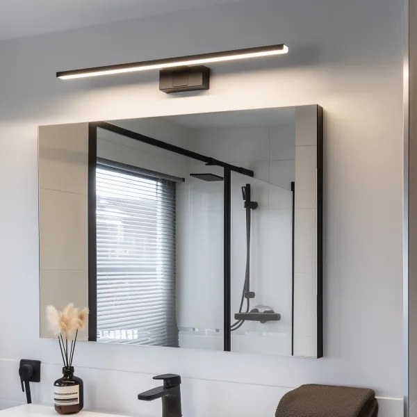 Aigostar - Illuminazione per specchio da bagno LED/12W/230V 4000K 60 cm IP44 nero