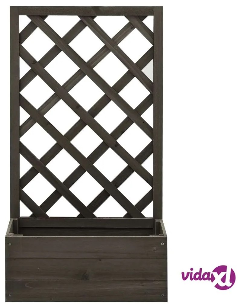 vidaXL Fioriera con Traliccio Grigia 50x25x90 cm Massello di Abete