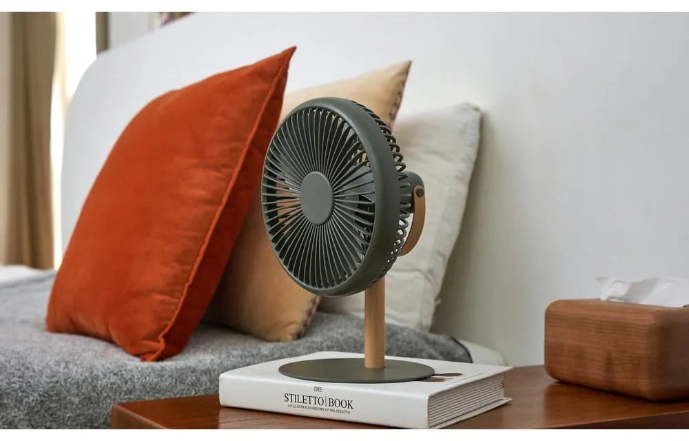 Lampada da tavolo verde con ventola telecomandata (altezza 26 cm) Beyond - Gingko