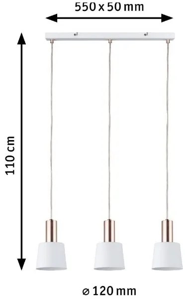 Paulmann 79657 - 3xE14/20W Lampadario a sospensione con filo NEORDIC HALDAR 230V