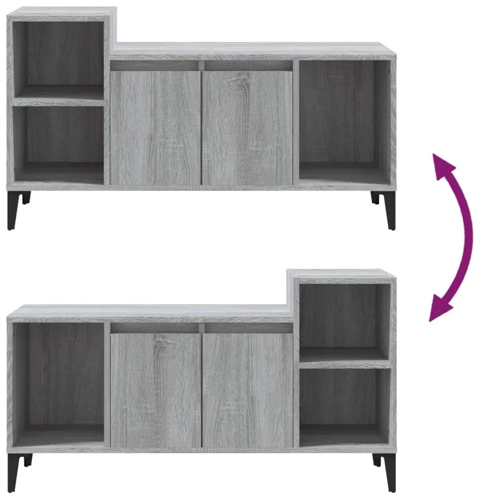 Mobile TV Grigio Sonoma 100x35x55 cm in Legno Multistrato