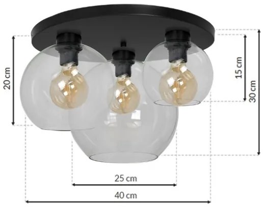 Plafoniera SOFIA 3xE27/60W/230V limpido