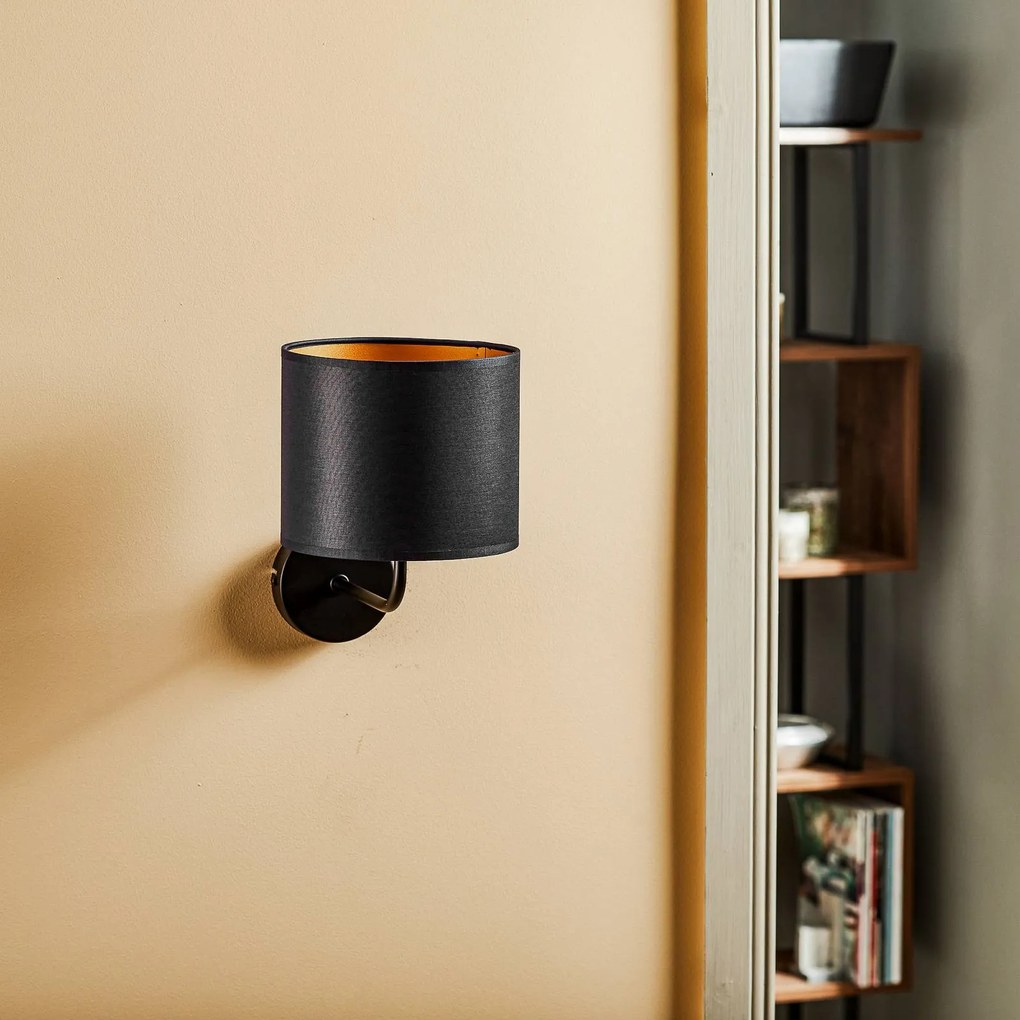 Luminex Applique Soho cilindrica nero/oro