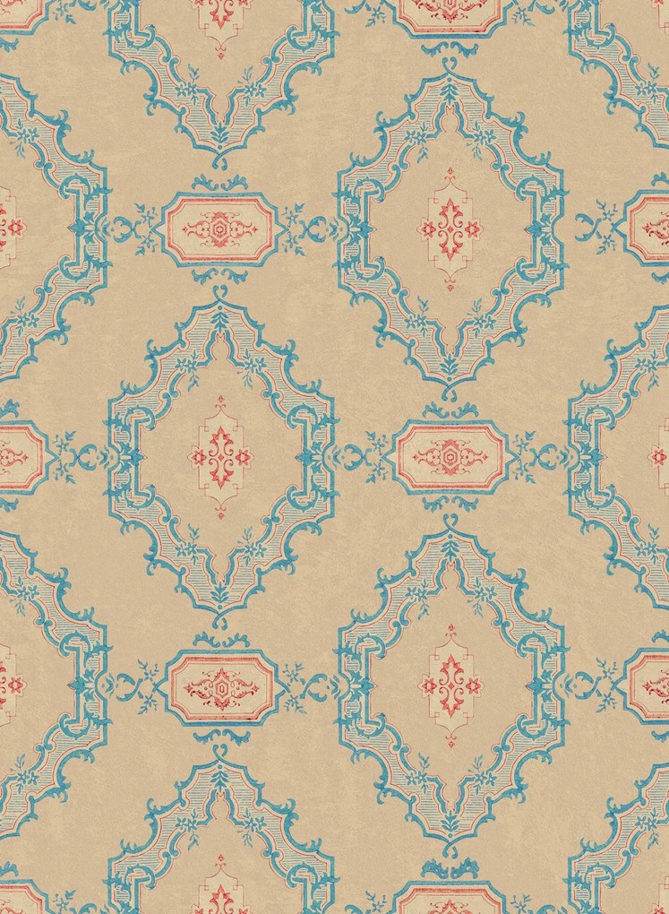 Mindthegap Carta da parati The Bar Tapestry - Taupe/ Blue/ Red