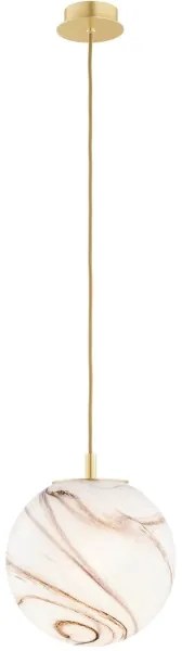 Argon 8447 - Lampadario a sospensione con filo ALMIROS 1xE27/15W/230V diametro 25 cm alabastro oro