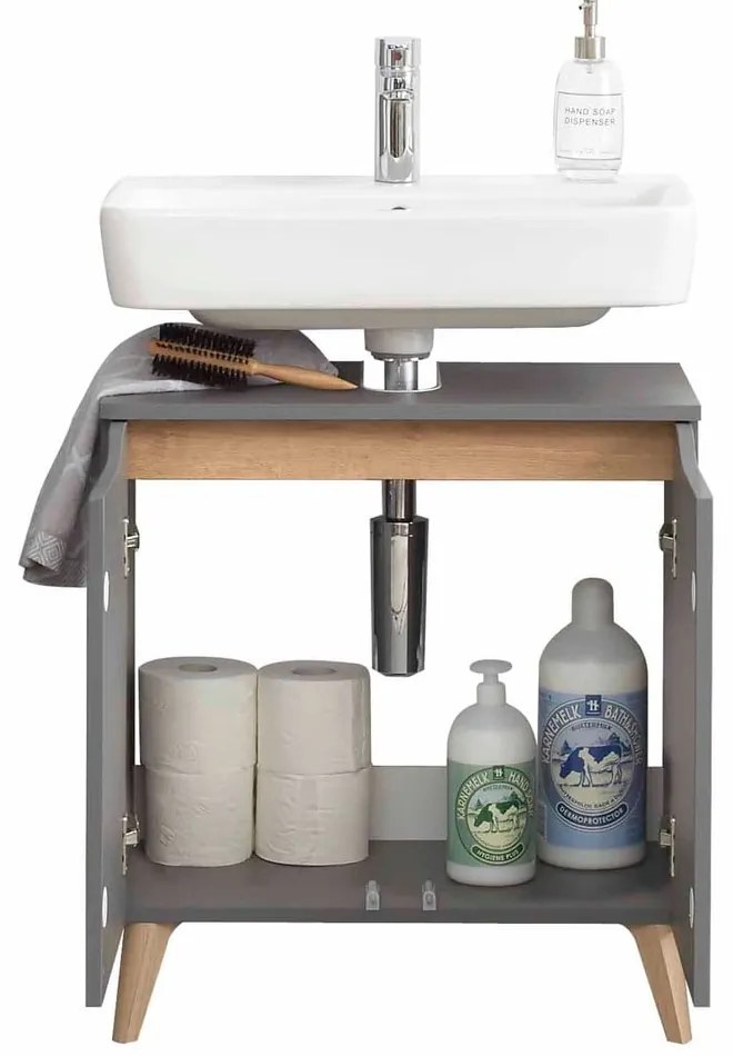 Mobile sospeso grigio sotto il lavabo 60x53 cm Set 357 - Pelipal