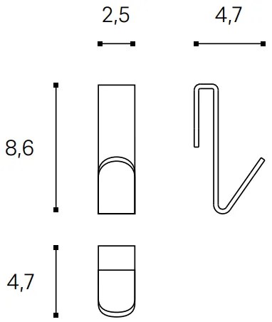 Appendino per vetro box doccia cromo Architect 2350123 Cosmic