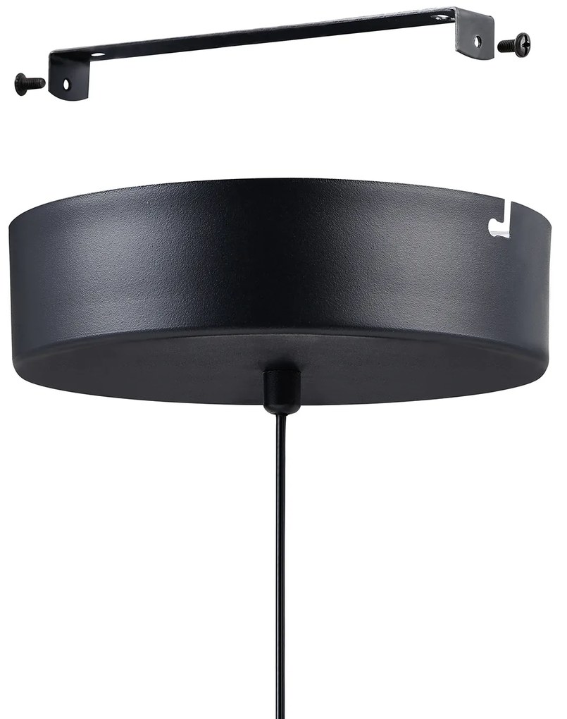 Lampadario A Sospensione Moderno Salitre Alluminio Nero 1 Luce Led 29W 4000Lm