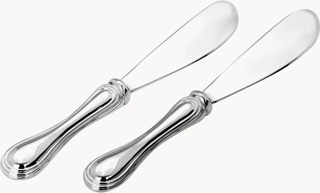 Set di 2 coltelli per burro placcati in argento Arvid