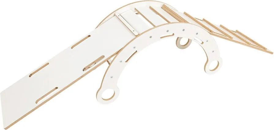 Arco a dondolo montessori bianco in pino massiccio 39x75x38 cm Montessori – Meowbaby