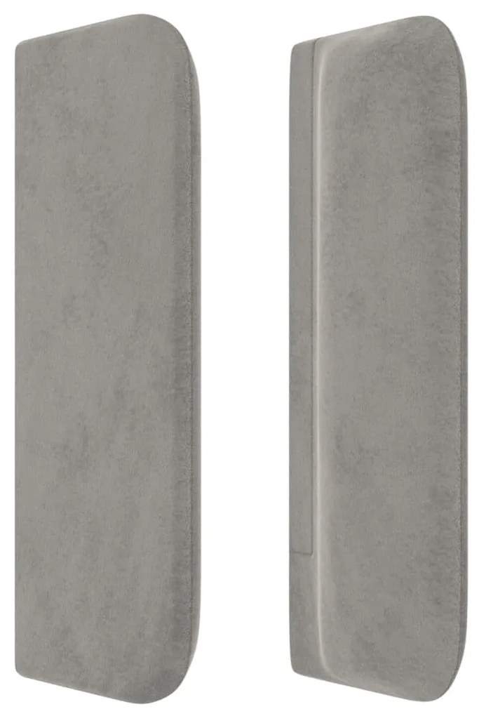 Testiera ad orecchio grigio chiaro 83x16x78/88 cm in velluto