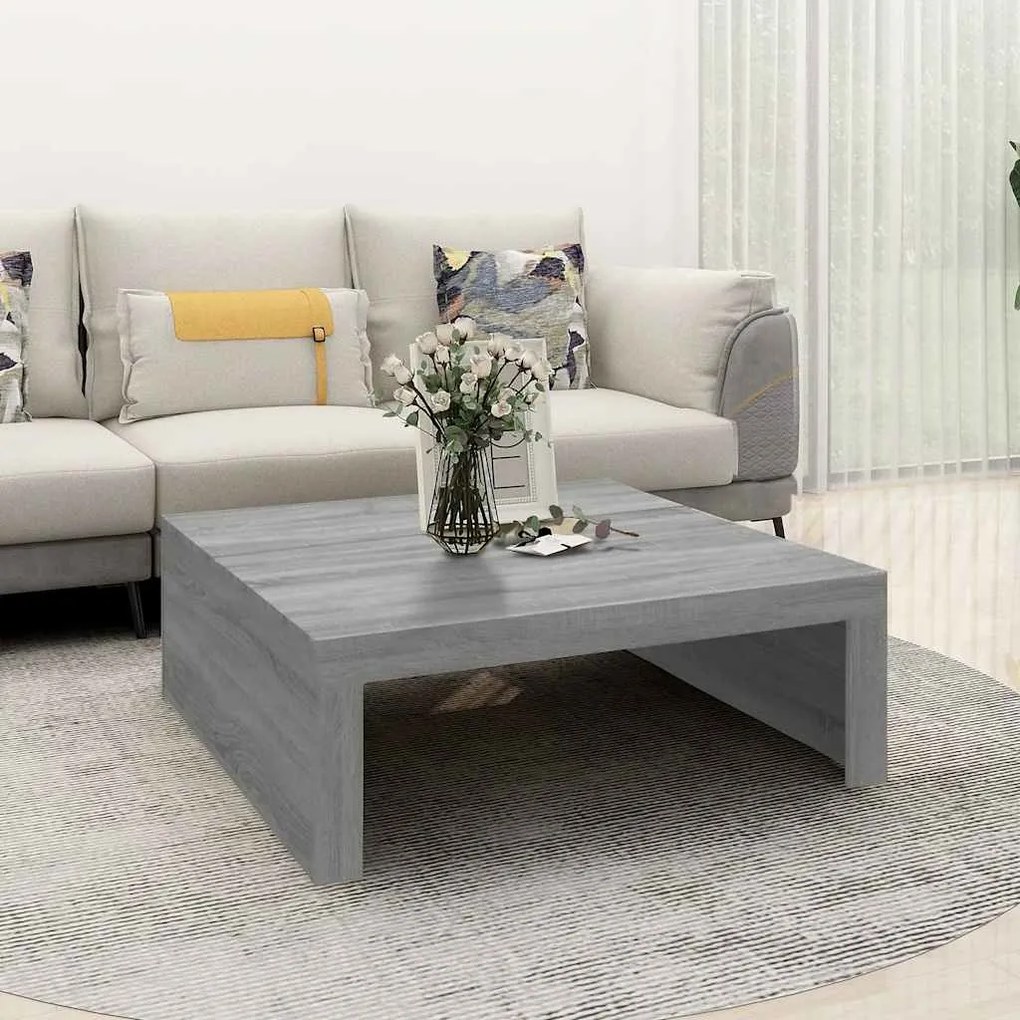 Tavolino Salotto Grigio Sonoma 100x100x35 Cm Legno Multistrato /