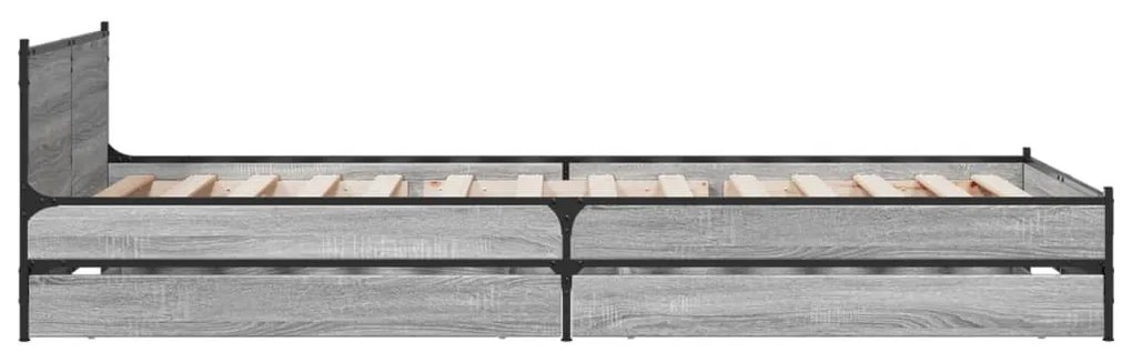 Giroletto cassetti grigio sonoma 100x200 cm legno multistrato