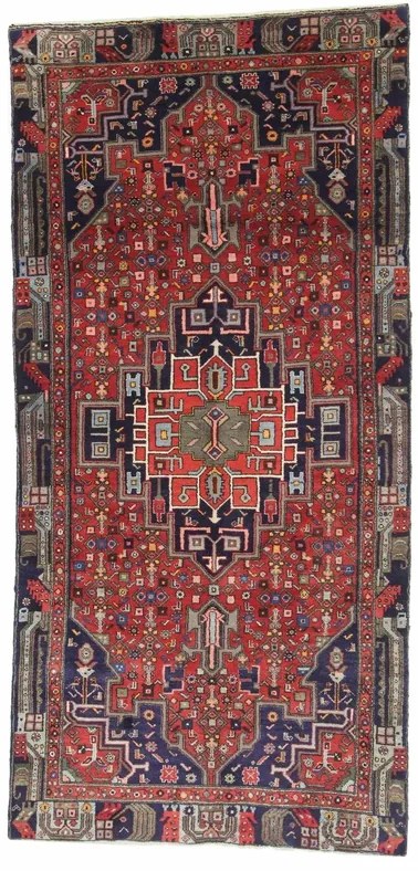 Hamedan Tappeto persiano 130x290 Rosso (Iran) Annodato A Mano