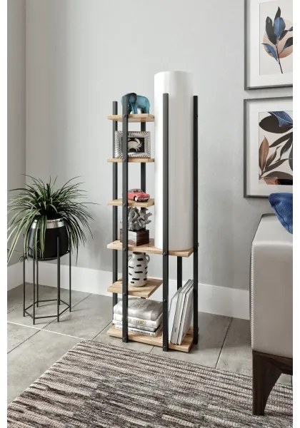 Lampada da terra con ripiani MODA DOR 1xE27/40W/230V nero/marrone